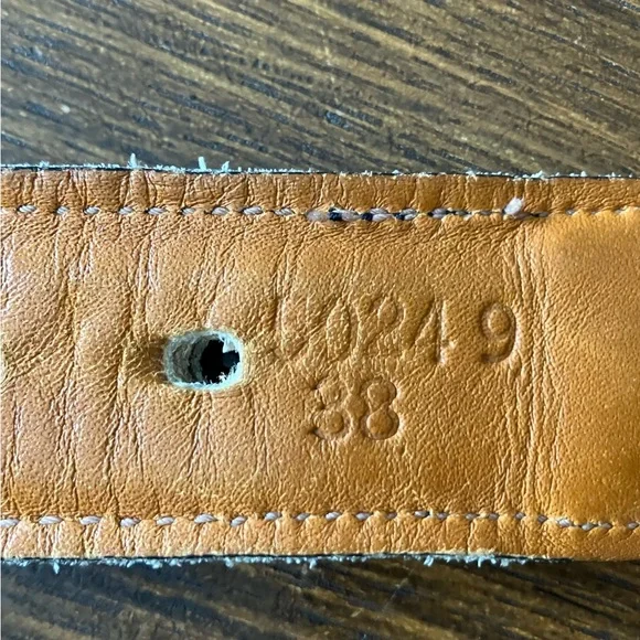 Vintage Leather and Silk Braided Women's Belt in Blue and Gold - Picture 9 of 11